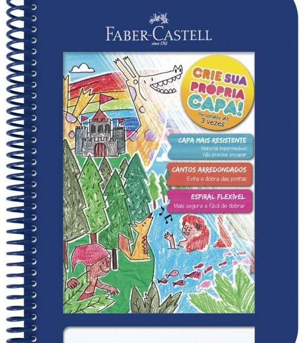 Imagem de capa de Caderno Criativo 1x1 Capa PlÁstica Azul- Faber Castell - Cdn/az