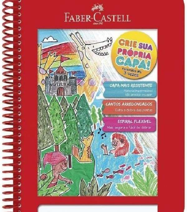 Imagem de capa de Caderno Criativo 1x1 Capa PlÁstica Vermelha - Faber Castell - Cdn/vm