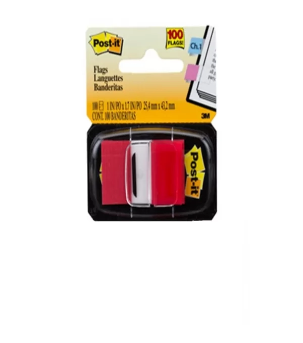Imagem de capa de Marcador De PÁgina Adesivo 25mm X 43mm Flags Vermelho Com 50 Folhas - 3m