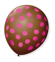 Imagem de capa de BalÃo Decorado Nº9 Marrom Com Bolinhas Rosas Pacote Com 25un - SÃo Roque 