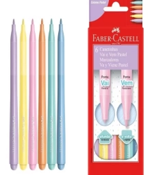 Imagem de capa de Canetinha HidrogrÁfica 6 Cores Vai E Vem Pastel  - Faber Castell - 150906vvzf