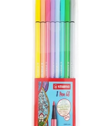 Imagem de capa de Estojo Stabilo Pen 68 Com 8 Cores Pastel - Sertic - 54.4700