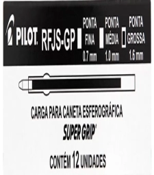 Imagem de capa de Carga Para Caneta Esf 1.6mm Preto - Caixa Com 12 Unid - Pilot Rfjs-gp