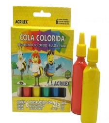 Imagem de capa de Cola Colorida 6 Cores 23g - Acrilex - 026060000    