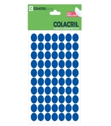 Imagem de capa de Etiqueta Adesiva Multiuso Redonda 13mm Azul  - Colacril - 6021az