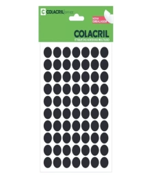 Imagem de capa de Etiqueta Adesiva Multiuso Redonda 13mm Preto  - Colacril - 6021pr