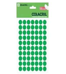 Imagem de capa de Etiqueta Adesiva Multiuso Redonda 13mm Verde - Colacril - 6021vd