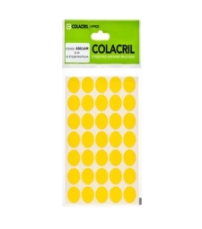 Imagem de capa de Etiqueta Adesiva Multiuso Redonda 19mm Amarelo Fluorescente - Colacril - 6001af