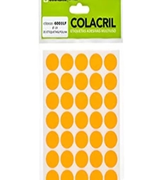Imagem de capa de Etiqueta Adesiva Multiuso Redonda 19mm Laranja Fluorescente- Colacril - 6001lf