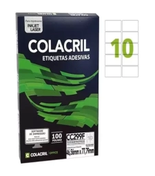 Imagem de capa de Etiqueta Adesiva Carta 46,56mm X 77,79mm 10 Etiq. P/folha Pacote Com 25 Folhas -