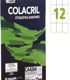 Imagem de capa de Etiqueta Adesiva A4 72mm X 63,5mm 12 Etiq. P/folha Pacote Com 25 Folhas - Colacr