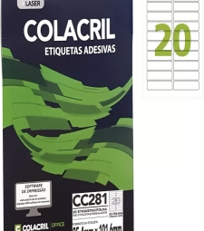 Imagem de capa de Etiqueta Adesiva Carta 25,4mm X 101,6mm 20 Etiq. P/folha Pacote Com 25 Folhas - 