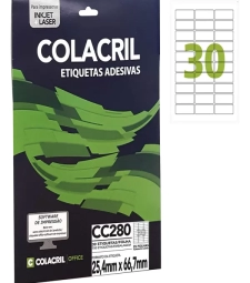 Imagem de capa de Etiqueta Adesiva Carta 25,4mm X 66,7mm 30 Etiq. P/folha Pacote Com 25 Folhas - C
