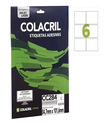 Imagem de capa de Etiqueta Adesiva A4 84,7mm X 101,6mm 6 Etiq. P/folha Pacote Com 25 Folhas - Cola