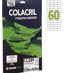 Imagem de capa de Etiqueta Adesiva Carta 16,93mm X 44,45mm 60 Etiq. P/folha Pacote Com 25 Folhas -