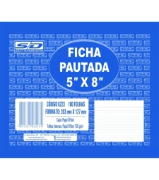 Imagem de capa de Ficha Pautada 5 X 8 Bloco Com 100 Folhas - SÃo Domingos