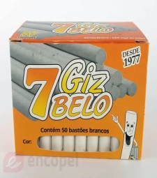 Imagem de capa de Giz Branco Escolar 7 Belo C/50 Estacas Antialergico