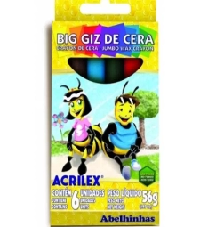 Imagem de capa de Giz De Cera Grosso 06 Cores - Acrilex - 091060000      