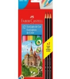 Imagem de capa de LÁpis De Cor 12 Cores Sextavado + 3 LÁpis Grafite - Pct Com 12 - Faber Castell 1
