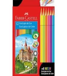 Imagem de capa de Lapis De Cor 12 Cores Ecolapis+6 Neon - Faber Castell - 120112+6n