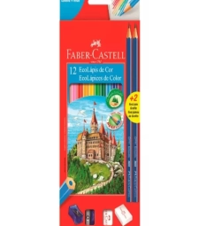 Imagem de capa de Lapis De Cor 12 Cores Sextavado + 2 LÁpis Preto - Faber Castell - 120112+2n    