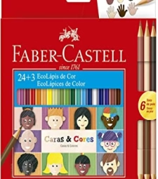 Imagem de capa de LÁpis De Cor 24c EcolÁpis + 3 Tons Pele - Fabercastell -120124cc 