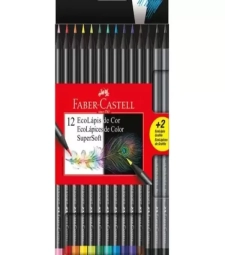 Imagem de capa de LÁpis De Cor EcolÁpis Supersoft Com 12 Cores + 2 LÁpis Grafite - Faber Castell -