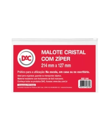 Imagem de capa de Malote Com ZÍper Transparente 214x127 Pacote Com 5un - Dac - 998