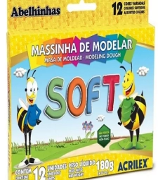 Imagem de capa de Massa De Modelar 12 Cores Soft À Base De Amido - Pct Com 12 Unid - Acrilex
