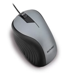 Imagem de capa de Mouse Com Fio Emborrachado Preto/cinza Usb - Multilaser - Mo225