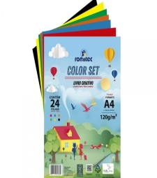 Imagem de capa de Bloco Papel Colorset Dupla Face A4 120g/m² Com 24 Folhas - Romitec - 005606rl 