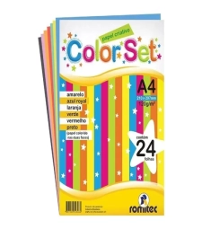 Imagem de capa de Bloco Papel Colorset Dupla Face A4 120g/m² Com 24 Folhas - Romitec - 004306rl