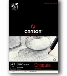 Imagem de capa de Bloco Canson Croquis Tamanho A4 41g Manteiga Com 50fls - Canson