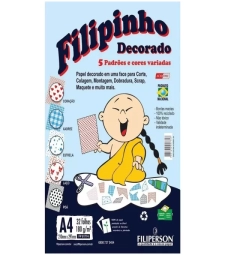 Imagem de capa de Papel Filipinho Decorado A4 180g/m² - Feliperson - 01774