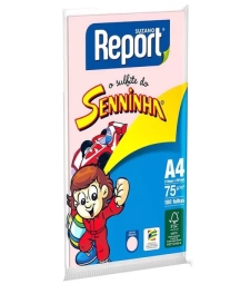 Imagem de capa de Papel Sulfite A4 75g/m² Senninha 100 Folhas Rosa - Report