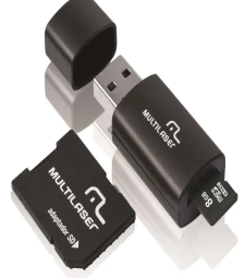 Imagem de capa de Pendrive Com Leitor De CartÃo Sd + Micro Sd 8 Gb + Adaptador Sd - Multilaser Mc0