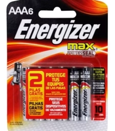 Imagem de capa de Pilha Alcalina Palito Aaa Pacote Com 6 Un - Energizer Max - 24197