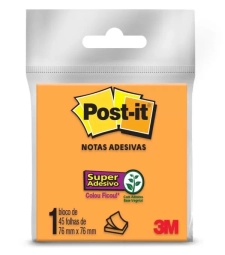 Imagem de capa de Bloco Adesivo Post It 76mm X 76mm Laranja Neon Com 45 Folhas - 3m