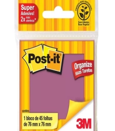 Imagem de capa de Bloco Adesivo Post It 76mm X 76mm Roxo Neon Com 45 Folhas - 3m