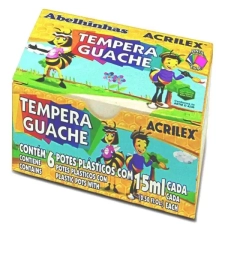 Imagem de capa de Tinta Guache 06 Cores Com 15ml Cada - Acrilex 