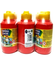 Imagem de capa de Tinta Guache 250ml Vermelho Fogo Pacote Com 3un - Acrilex - 507