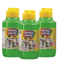 Imagem de capa de Tinta Guache 250ml Verde Folha Pacote Com 3un - Acrilex - 510