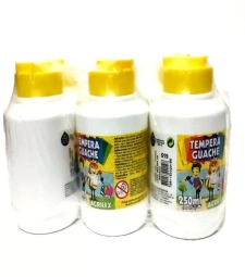 Imagem de capa de Tinta Guache 250ml Branco Pacote Com 3un - Acrilex - 519