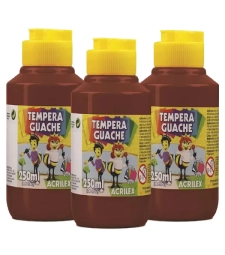 Imagem de capa de Tinta Guache 250ml Marrom Pacote Com 3un - Acrilex - 531