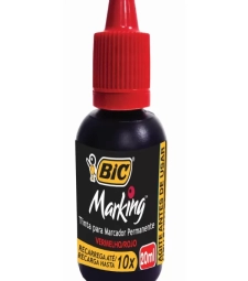 Imagem de capa de Tinta Para Marcador Permanente Vermelha 20ml Marking - Caixa Com 12 Unid - Bic