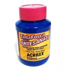 Imagem de capa de Tinta Pva Fosca Para Artesanato 100ml Azul Turquesa - Acrilex 501