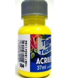 Imagem de capa de Tinta Para Tecido Fosca 37ml Amarelo LimÃo - Acrilex 504