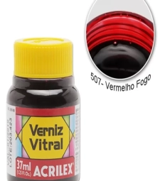 Imagem de capa de Verniz Vitral 37ml Vermelho Fogo - Acrilex 507